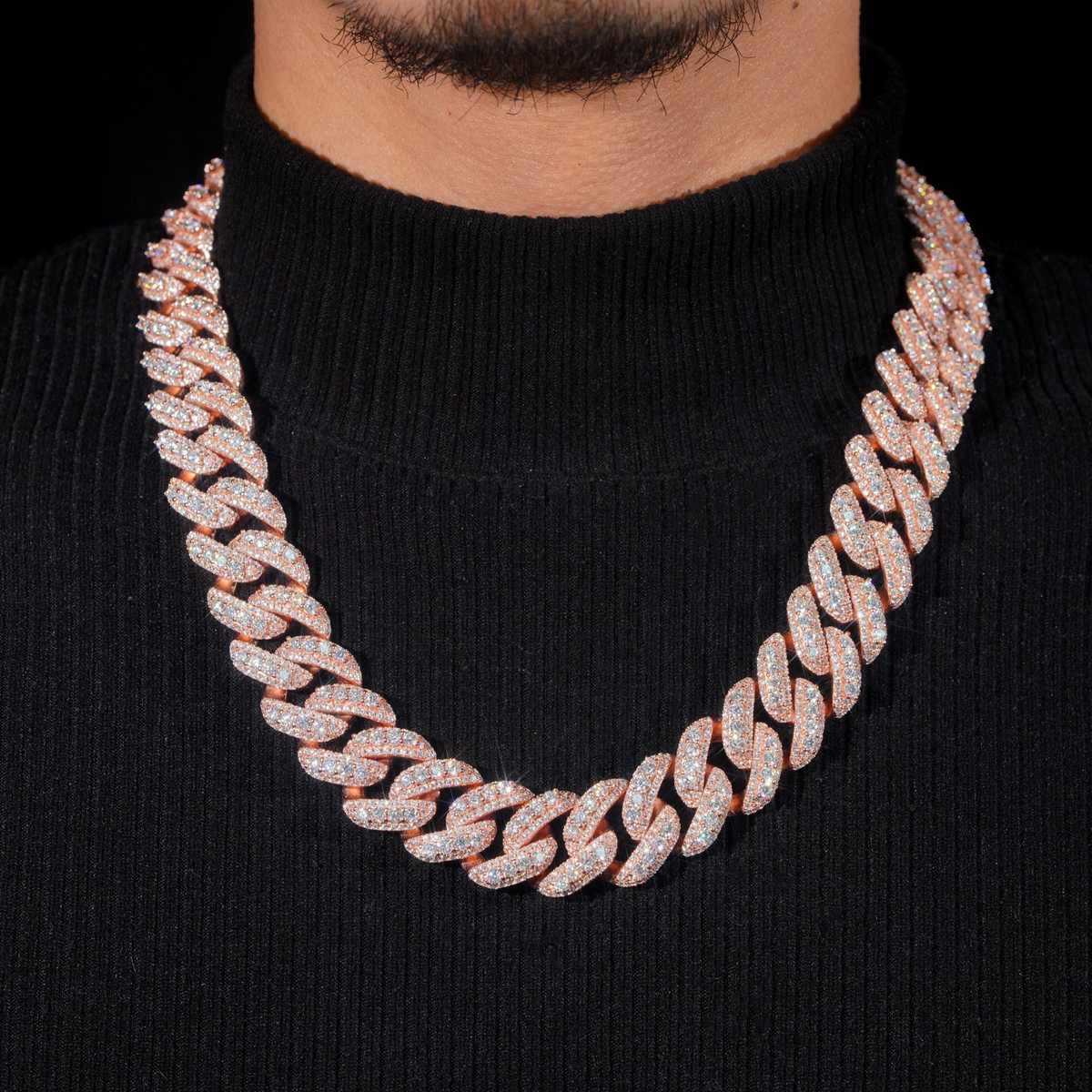 20MM CUSTOM ROSE GOLD DIAMOND CUBAN LINK CHAIN