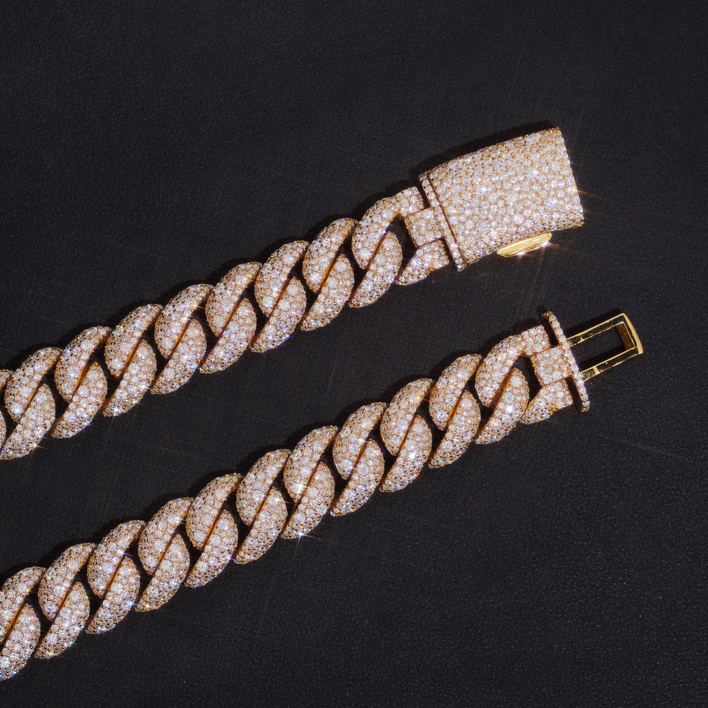 15MM MOSAIC DIAMOND CUBAN CHAIN
