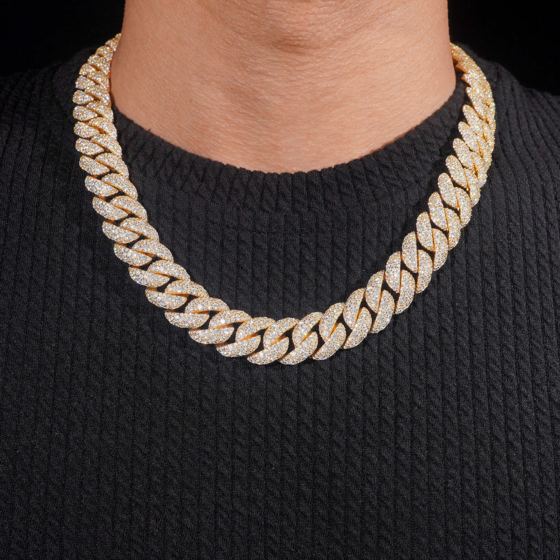 15MM MOSAIC DIAMOND CUBAN CHAIN