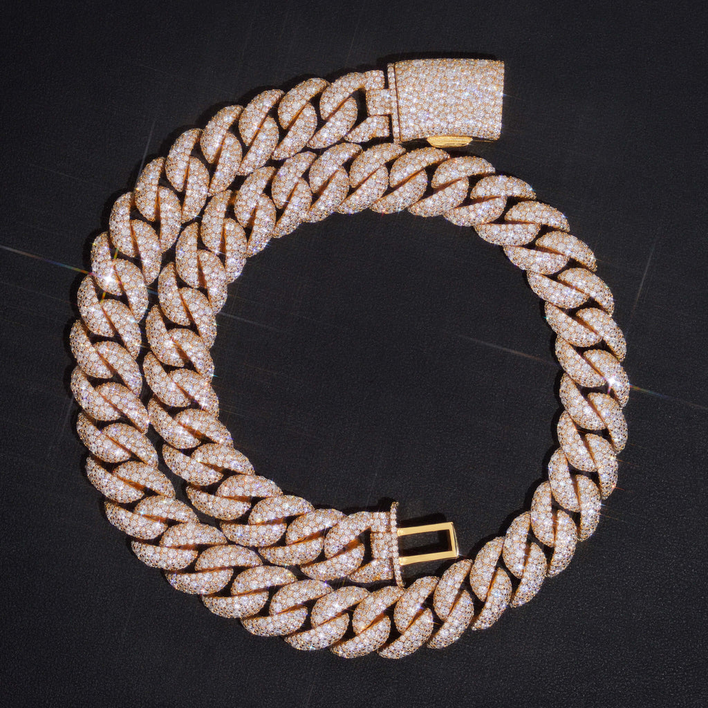 15MM MOSAIC DIAMOND CUBAN CHAIN