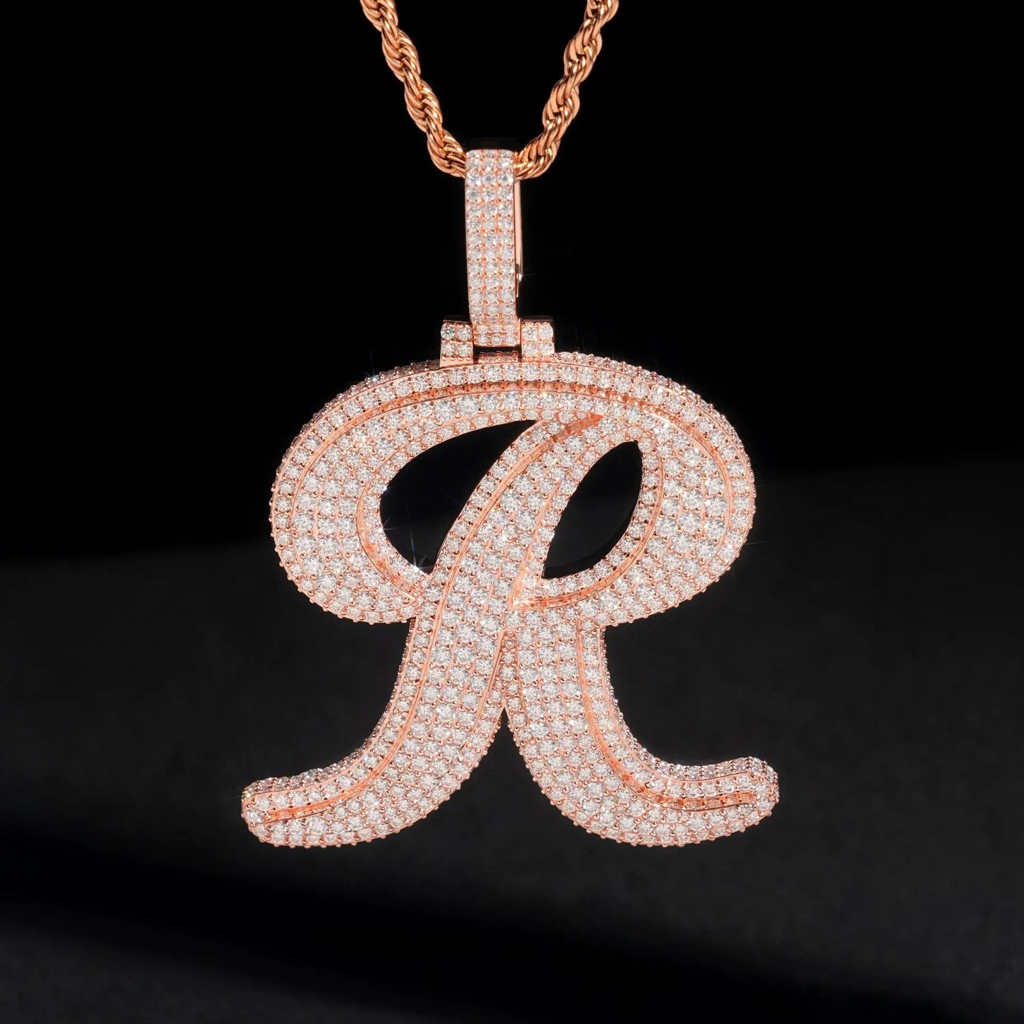 Custom Single Letter Diamond Pendant