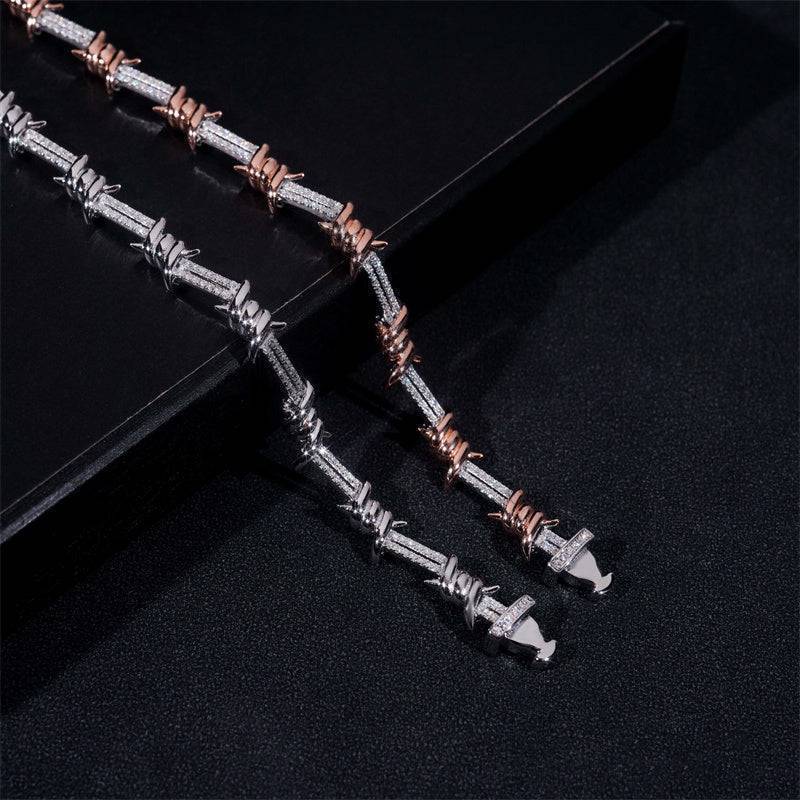 6mm Barbed Wire Moissanite Bracelet S925