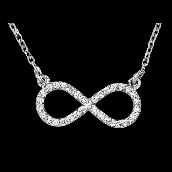 Small Infinity Diamond Necklace 14k White Gold