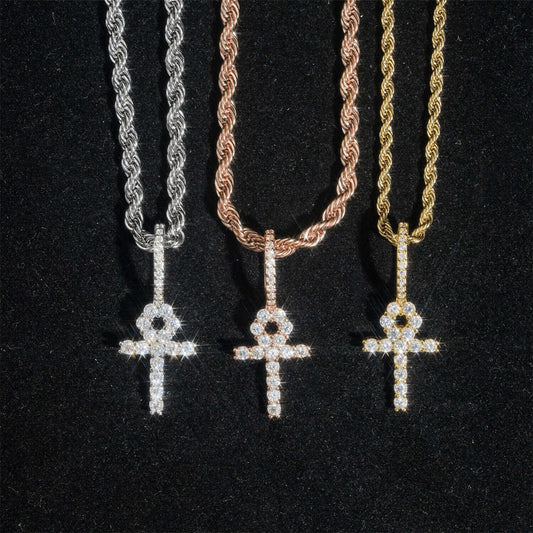 2mm Ankh Moissanite Pendant S925