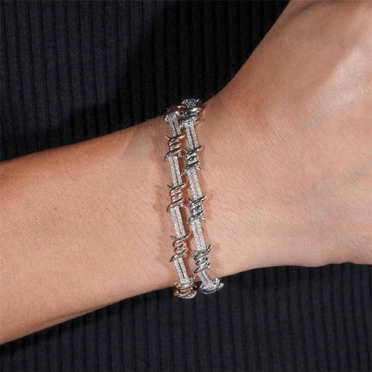 6mm Barbed Wire Moissanite Bracelet S925