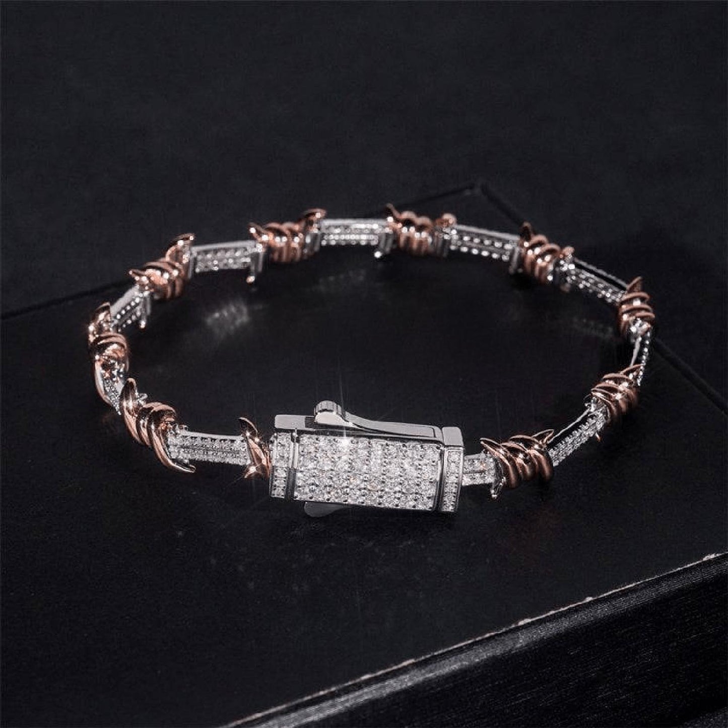 6mm Barbed Wire Moissanite Bracelet S925