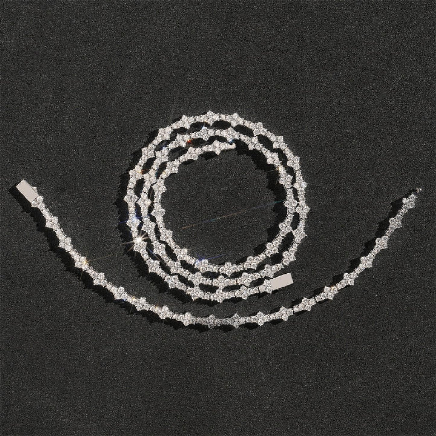 3mm Clove Moissanite Tennis Chain S925