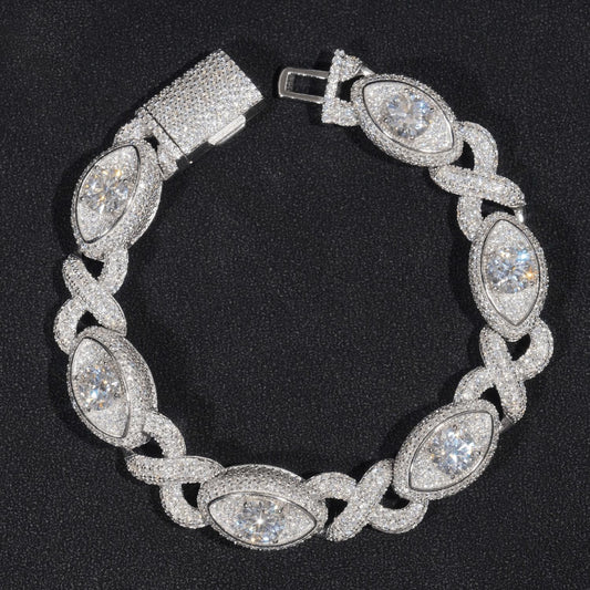 13mm Moissanite Evil Eye Eternity Bracelet S295