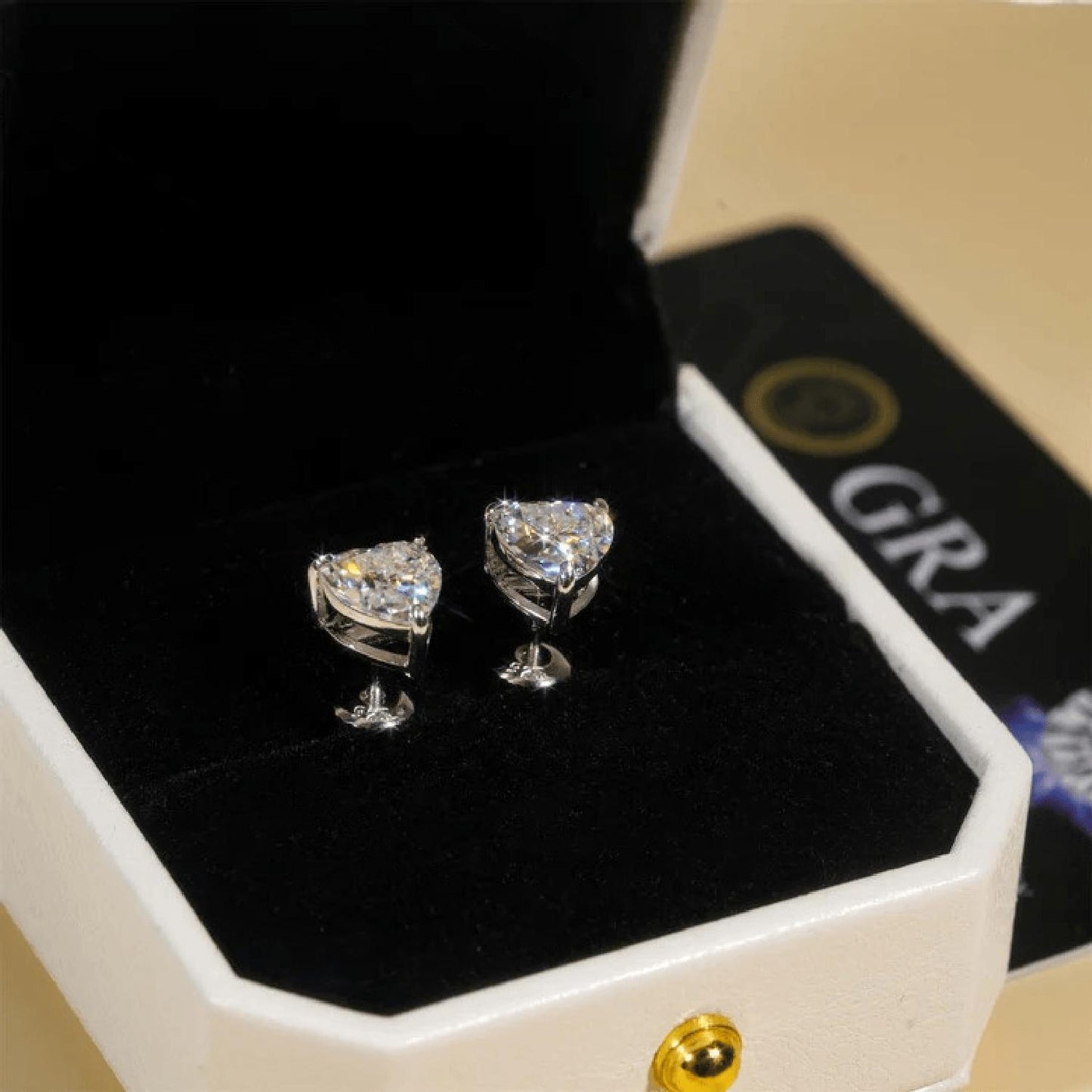 3 Prong Heart Shape Moissanite Earring S925