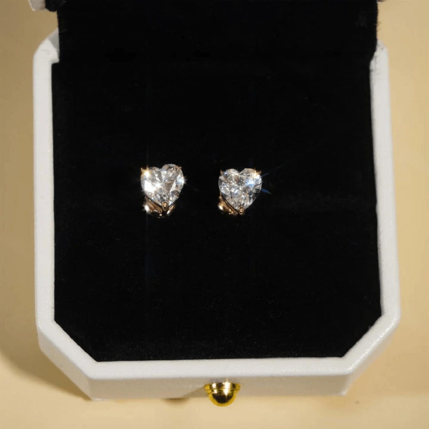 3 Prong Heart Shape Moissanite Earring S925