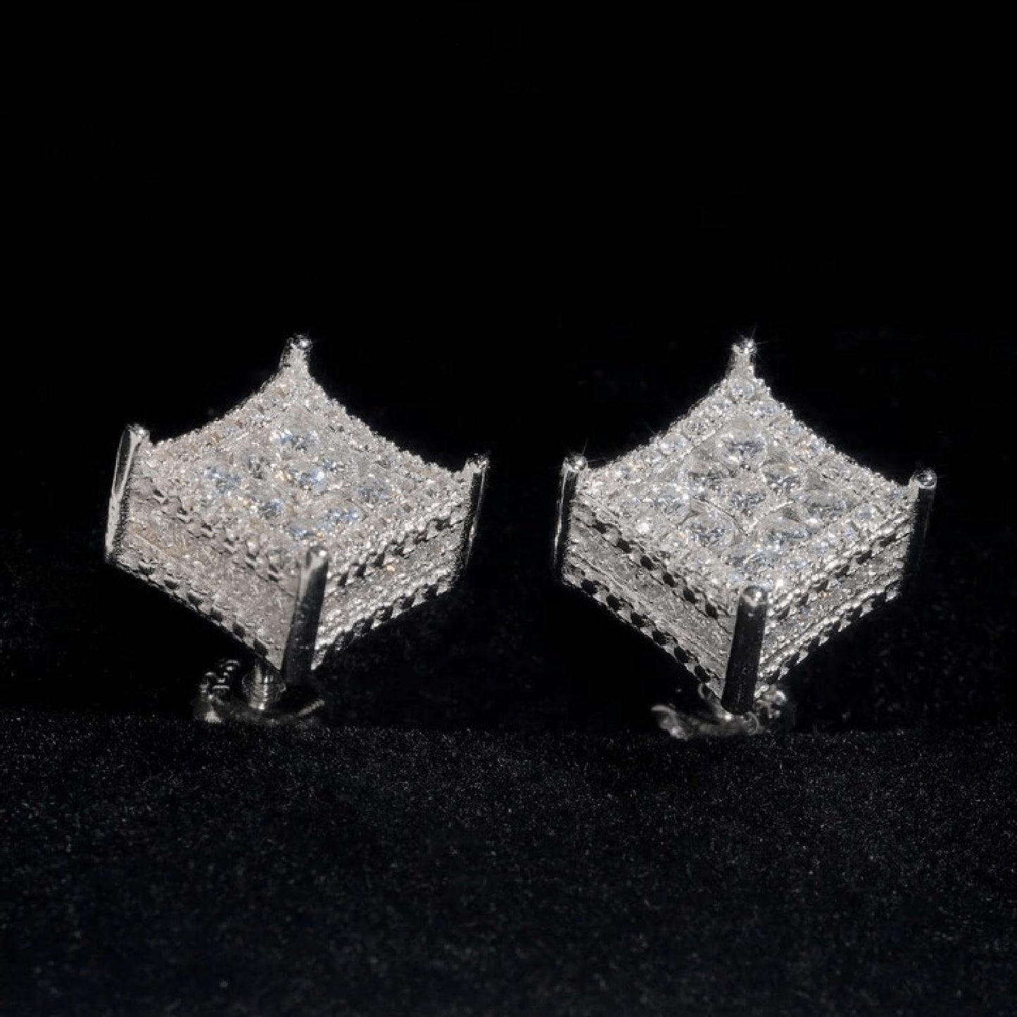 10mm Square Shape Moissanite Earrings S925