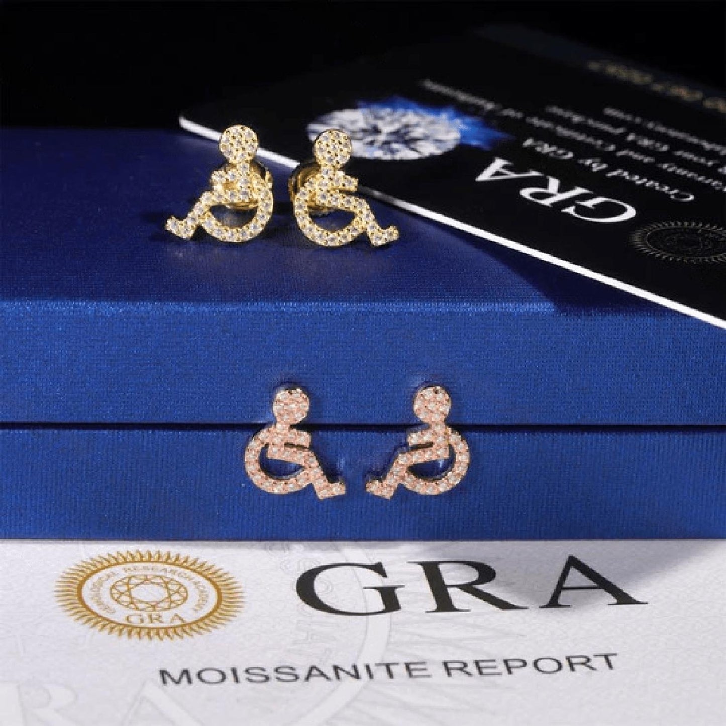 Moissanite Wheelchair Earrings S925