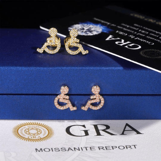 Moissanite Wheelchair Earrings S925