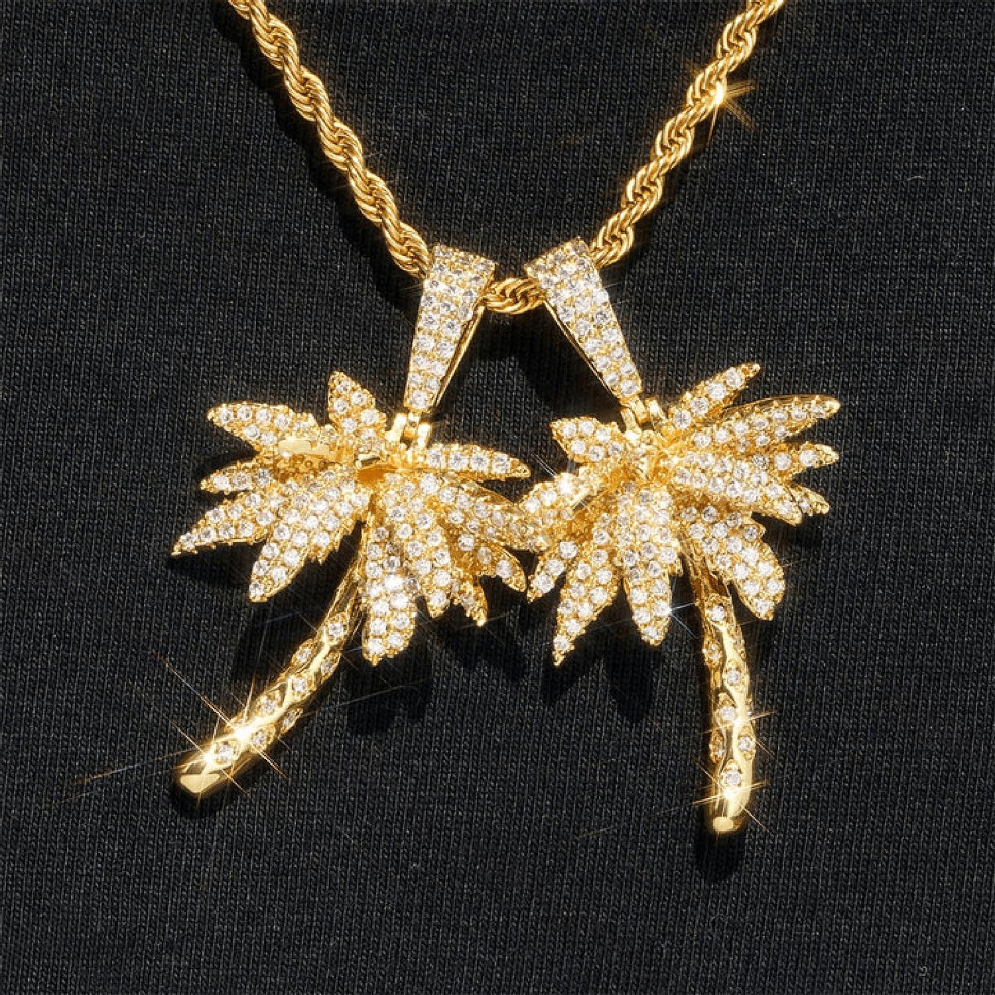 Palm Tree Moissanite Pendant S925