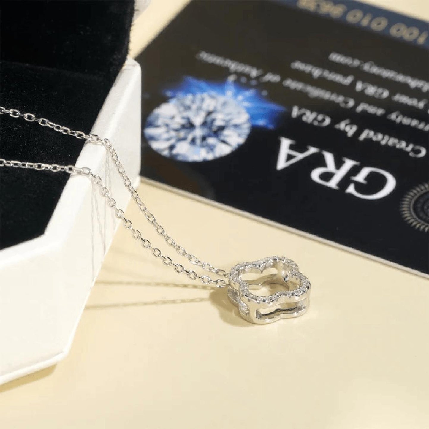 Clover Moissanite Diamond Necklace S925